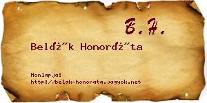 Belák Honoráta névjegykártya